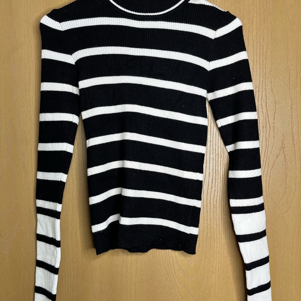 Black and White Striped Sweater